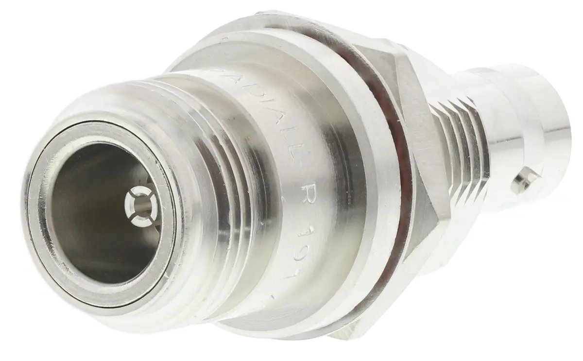 Produktfoto 1 von Radiall HF Adapter, 50 Ω, Gerade, 4 GHz Buchse Buchse, Koaxial Nennspannung