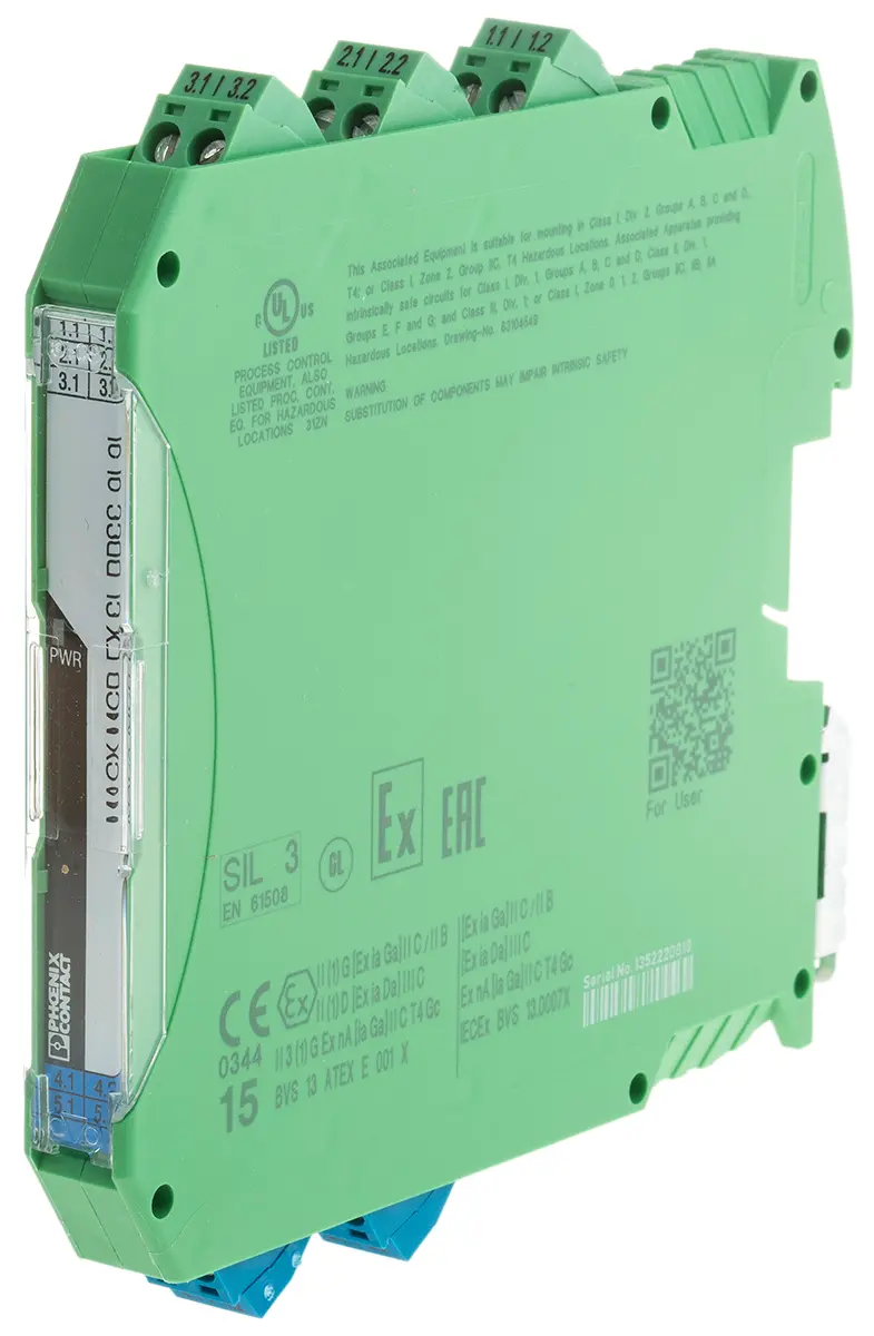 Produktfoto 1 von Phoenix Contact Trennbarriere 2-kanalig Analog 24 V dc ATEX