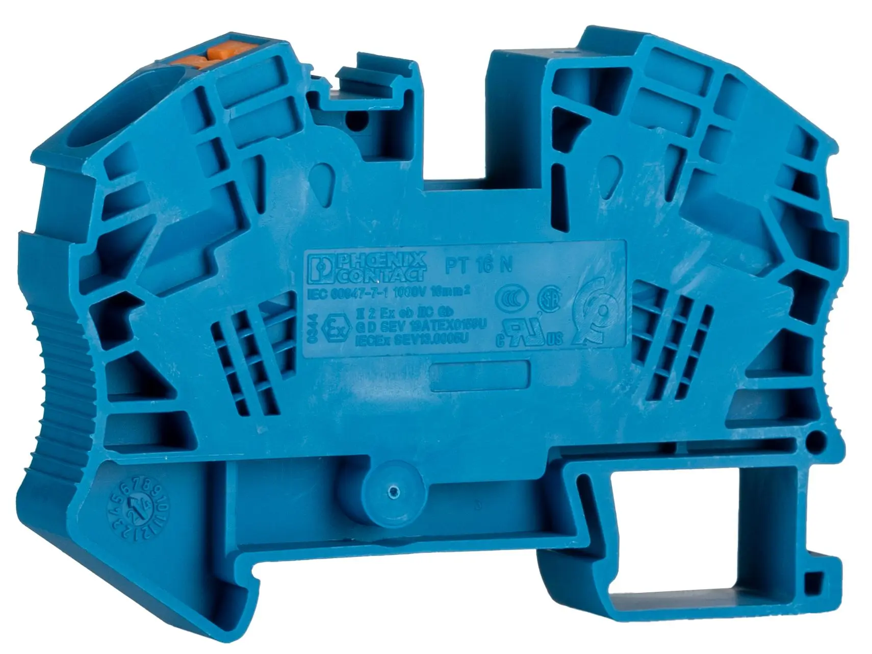 Produktfoto 1 von Phoenix Contact PT 16 N BU Reihenklemme Einfach Blau, 1 kV / 90A, Einstecken