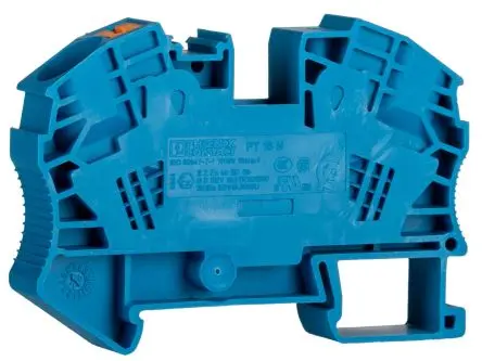 Produktfoto 1 von Phoenix Contact PT 16 N BU Anschlussklemmenblock für Durchkontaktierung 1 Blau, 0.5mm², 25 mm², 1kV Einsteck-Anschluss