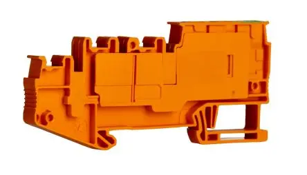 Produktfoto 1 von Phoenix Contact PTIO-IN 2.5/4-PE OG Anschlussklemmenblock DIN-Schiene 4 Orange, 1.5mm², 250V Einsteck-Anschluss