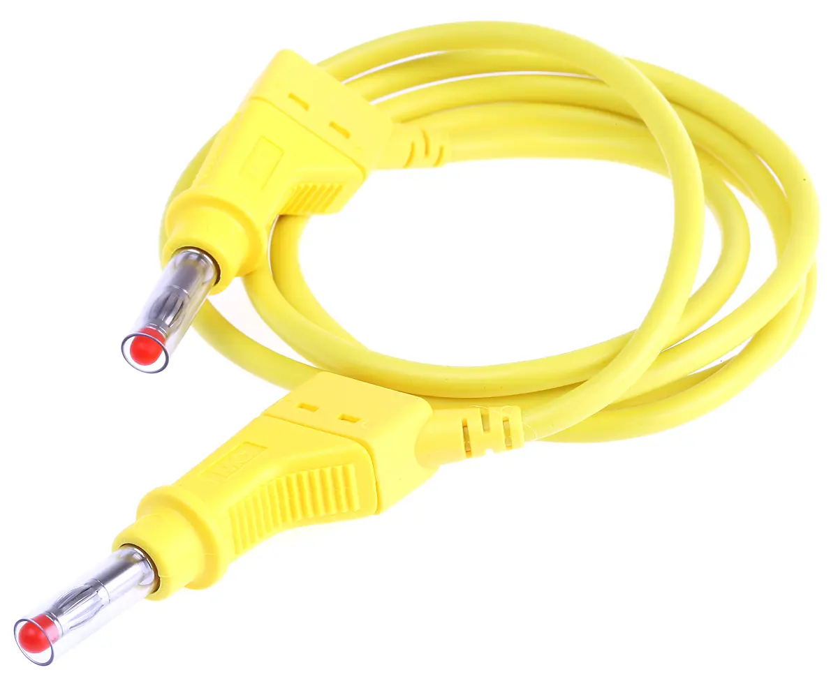 Produktfoto 1 von Staubli Steckverbinder-Messleitung 32A Stecker / Stecker, Gelb Polyvinylchlorid-isoliert 1 m, 600 V