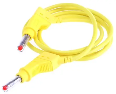 Produktfoto 1 von Staubli Steckverbinder-Messleitung 32A Stecker / Stecker, Gelb Polyvinylchlorid-isoliert 1 m, 600V