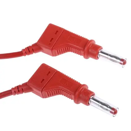 Staubli Steckverbinder-Messleitung 32A Stecker / Stecker, Rot Silikon-isoliert 2 m, 600V