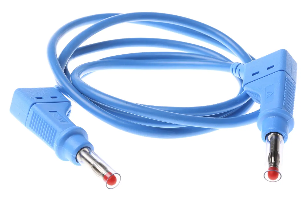 Produktfoto 1 von Staubli Steckverbinder-Messleitung 32A Stecker / Stecker, Blau Silikon-isoliert 1 m, 600 V
