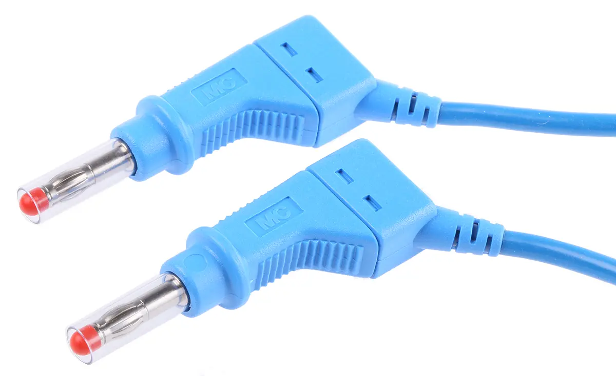 Produktfoto 1 von Staubli Steckverbinder-Messleitung 32A Stecker / Stecker, Blau Silikon-isoliert 2 m, 600 V