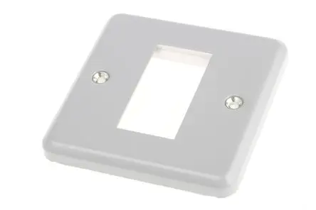 Produktfoto 1 von MK Electric Lichtschalterabdeckung Weiß Metall 1 Ausbrüche B. 86mm