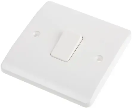 Produktfoto 1 von MK Electric K48 2-polig, 2-poliger Stecker Japan, 3-poliger Isolator Lichtschalter 1-teilig, 1 Wege Weiß IP4X, IP41,