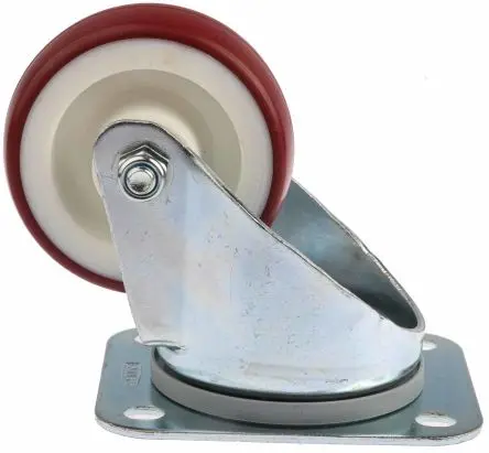 Produktfoto 1 von Tente Drehbar Rolle, Rad ø 80 mm, 150 kg, Ges H. 108 mm, Rad B. 32 mm, Polyurethan