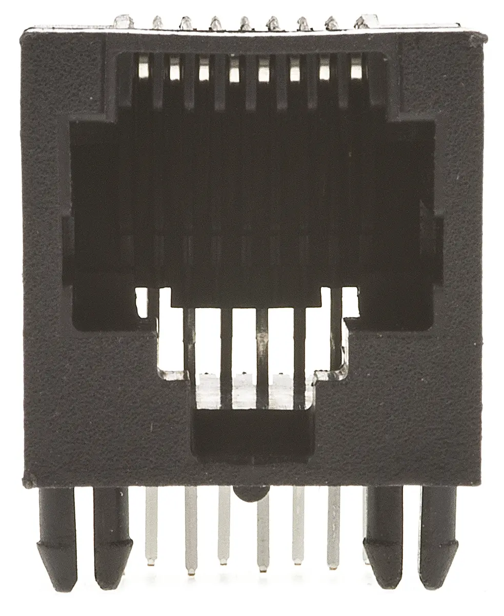TE Connectivity 5520426 Buchse Cat3 RJ45-Steckverbinder, 1-Port 8-polig Ungeschirmt Durchsteckmontage gewinkelt