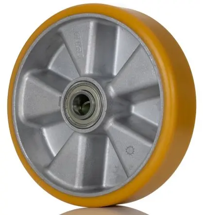 Produktfoto 1 von Tente Rollwagenrolle Gelb, Mat. Polyurethan, 1600 kg Ø 200 mm, B. 50 mm