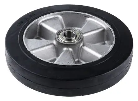 Produktfoto 1 von Tente Rollwagenrolle Schwarz, Mat. Gummi, 1000 kg Ø 250 mm, B. 50 mm