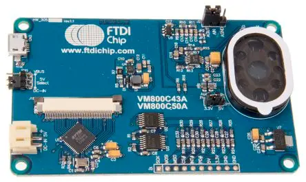 Produktfoto 1 von Bridgetek 4.3 Zoll Anzeigetafel, LCD Adapterplatine FT800 Embedded Video Engine (EVE) Kreditkarte