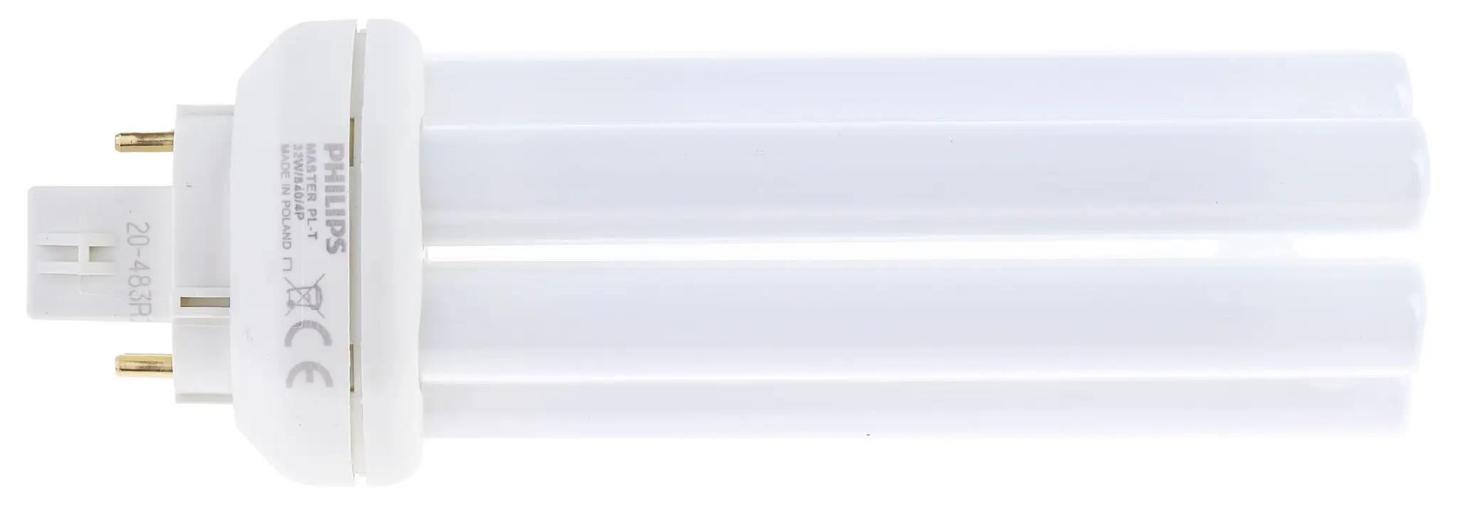 Philips 4-Rohr-Technik Energiesparlampe, Kaltweiß L. 123 mm, Sockel GX24q-3 840 4000 k 82 % Ø 41 mm