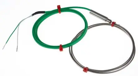 Produktfoto 1 von RS PRO Edelstahl Mineralisoliertes Thermoelement Typ K, Ø 1.5 mm x 1 m → 1100 °C