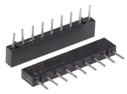 Produktfoto 1 von Bourns Serie 4600X Widerstands-Array BUS, 8 x 10 kΩ, 1.13 W 2 %, Bauform SIP Stift