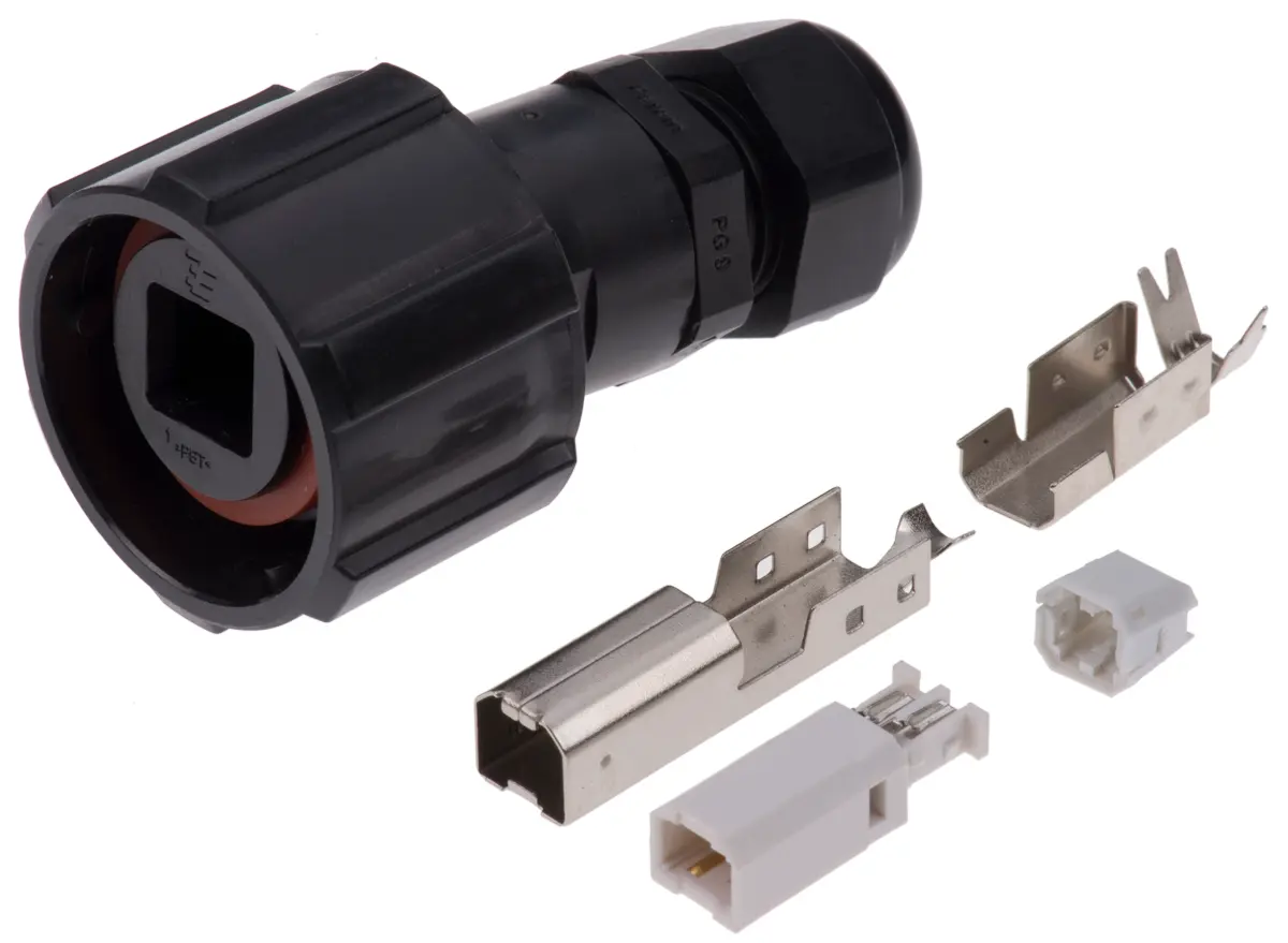 Produktfoto 1 von TE Connectivity, Gerade 1954 USB-Steckverbinder Stecker USB-Typ B 1, Kabel USB 2.0