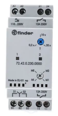 Produktfoto 1 von Finder 72 Überwachungsrelais 1-phasig, DPST, DIN-Hutschiene