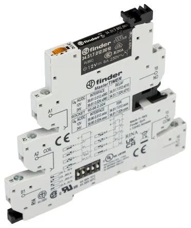 Produktfoto 1 von Finder 39 Interface Relais 12V ac/dc, 1-poliger Umschalter DIN-Hutschiene 15mA
