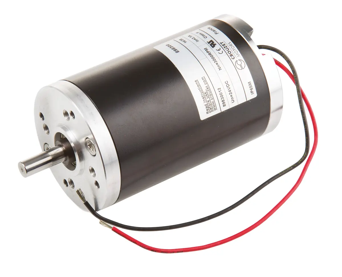 Produktfoto 1 von Crouzet Bürstenmotor bis 180 mNm, 24 V dc / 102 W, , Wellen-Ø 8mm x 130.5mm