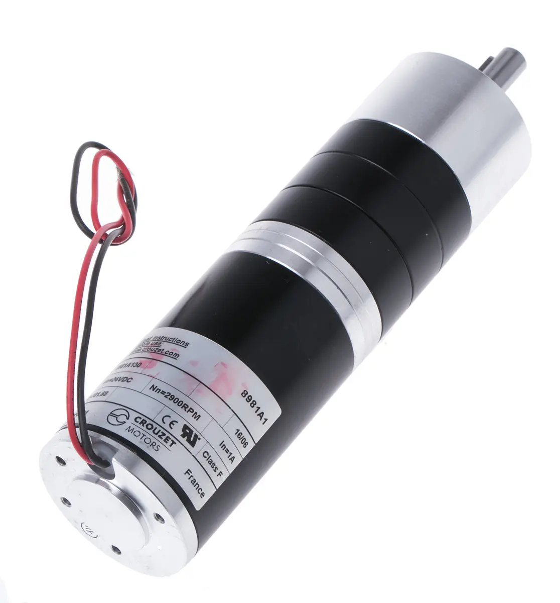 Crouzet 89 8xx Bürsten-Getriebemotor DC-Getriebemotor bis 15 Nm, 24 V / 20 W, 9 rpm, Wellen-Ø 8 mm, 42 mm x 146 mm x 25