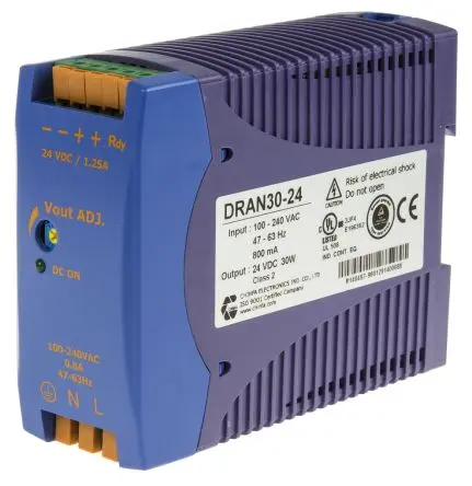 Produktfoto 1 von Chinfa DRAN30 DIN-Schienen Netzteil Schaltnetzteil 264V ac AC / 1.25 A 24V dc DC 30 W