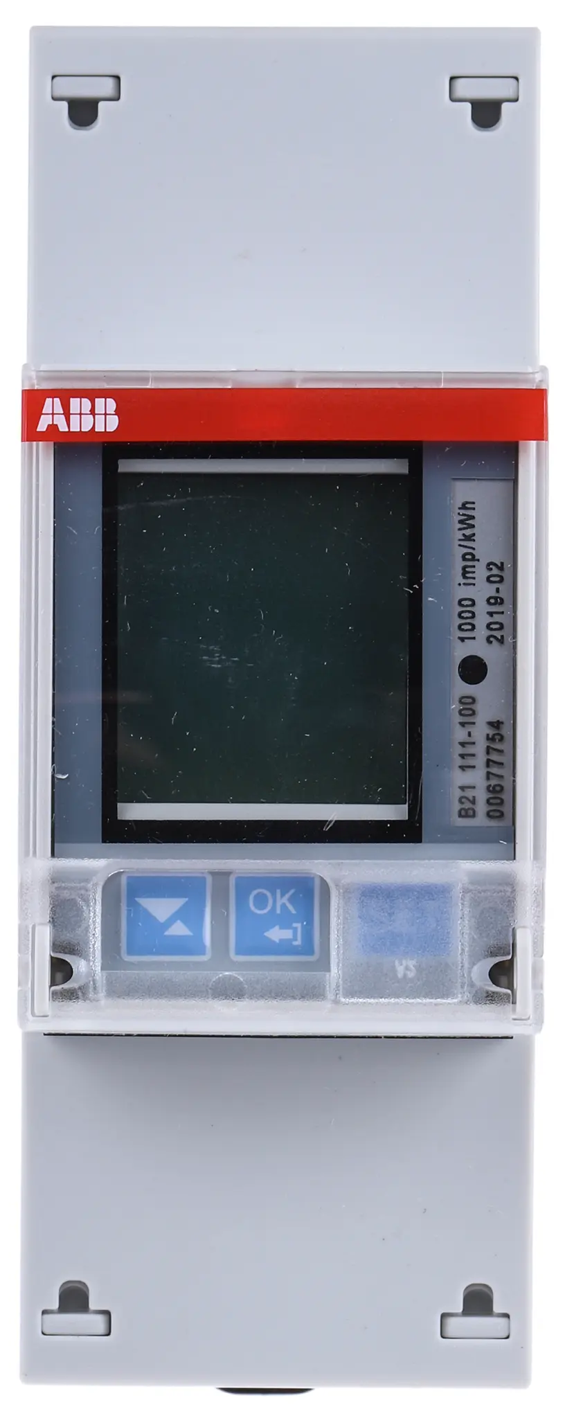 Produktfoto 1 von ABB B21 Energiemessgerät LCD 97 mm x 35 mm Digital, 6-stellig / 1-phasig 2 Ausg. 2 Eing. Impulsausgang