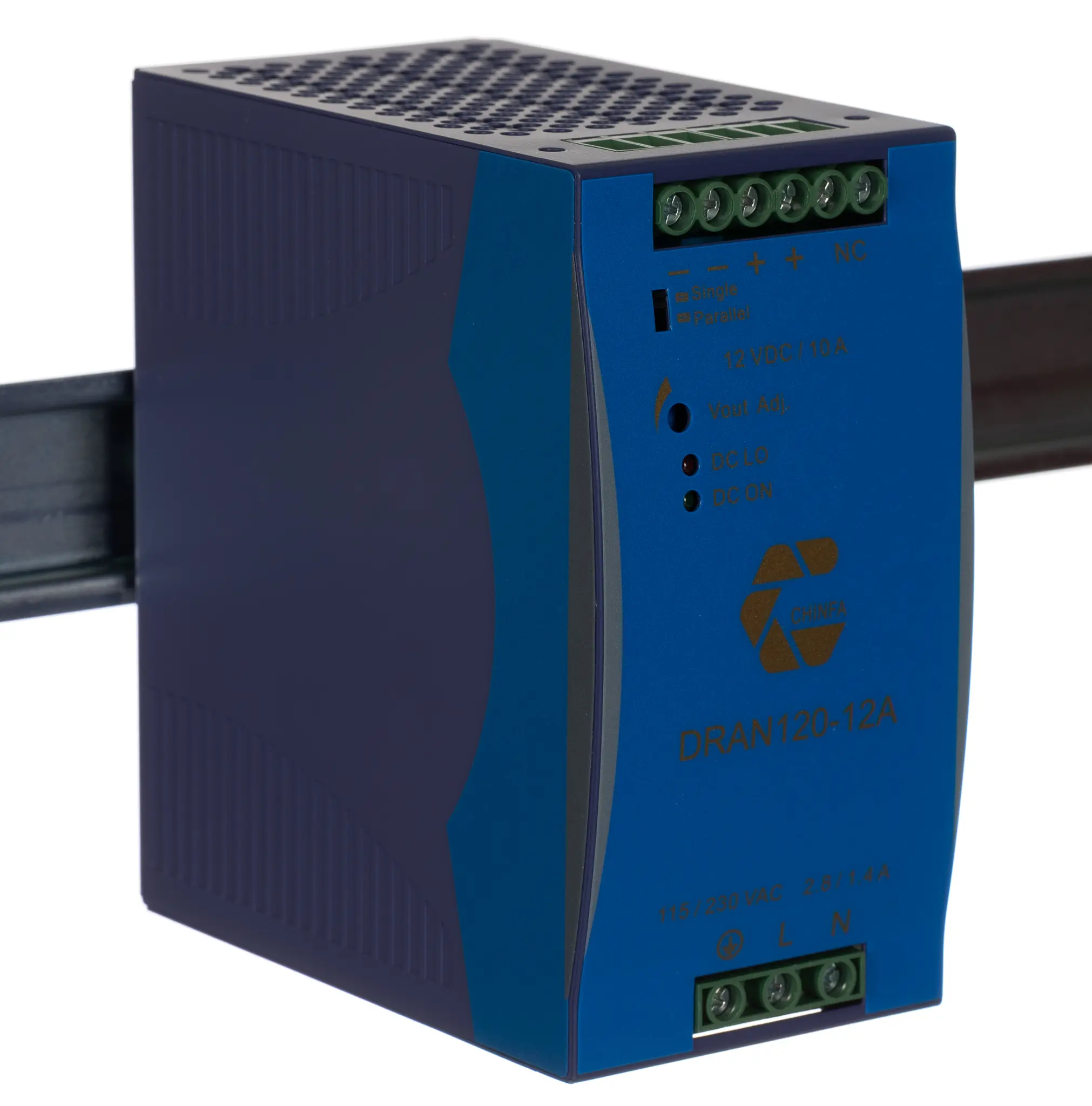 Produktfoto 1 von Chinfa DRAN120 DIN-Schienen Netzteil Getaktet 12V dc / 10A 120W 90 → 264V ac