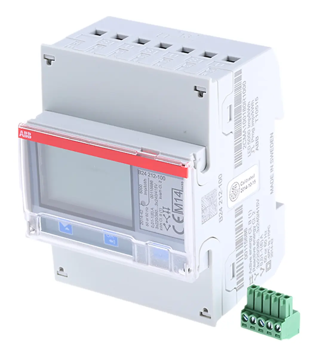 Produktfoto 1 von ABB B24 Energiemessgerät LCD 97 mm x 70 mm Trafo angeschlossen, 7-stellig / 3-phasig 1 Ausg. 1 Eing. Impulsausgang