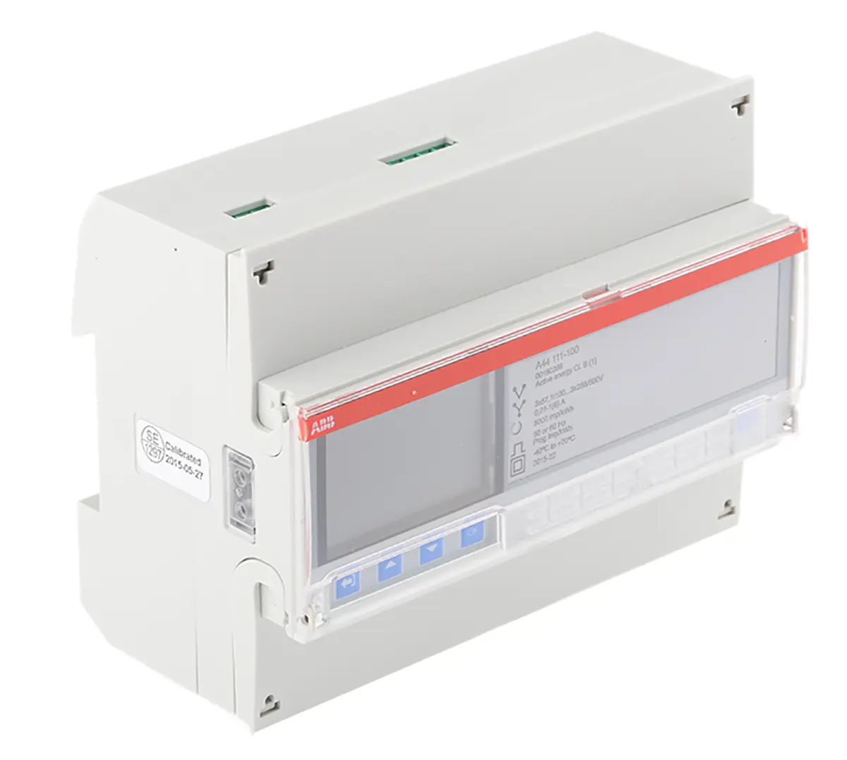 Produktfoto 1 von ABB A44 Energiemessgerät LCD 26.5 mm x 123 mm Trafo angeschlossen, 7-stellig / 3-phasig 2 Ausg. 2 Eing. Impulsausgang