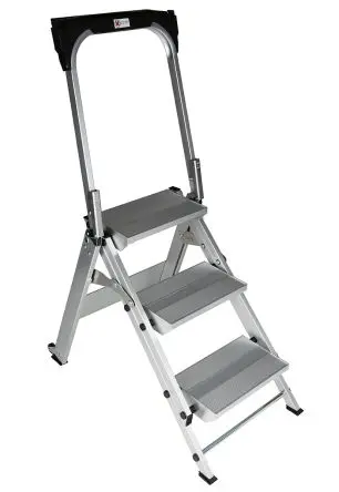 RS PRO Schritte 3 Stufen H.= 0.66m L.= 1.24 m Aluminium Silber 9 kg