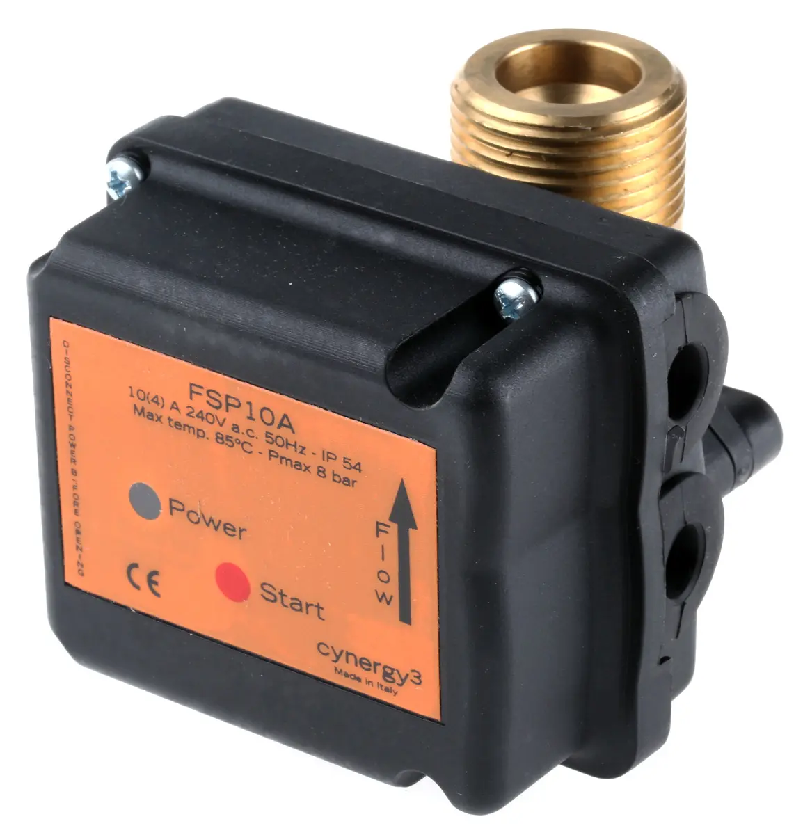 Produktfoto 1 von Sensata Cynergy3 FSP10 Flüssigkeit Durchflussschalter 250 V ac 3 l/min. → 80l/min. Typ In-Line
