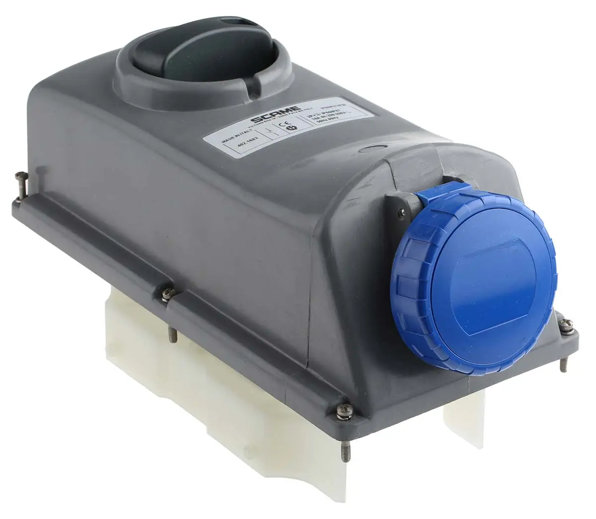 Produktfoto 1 von Scame Leistungssteckverbinder Blau, 230V 2P+PE / 16A, Panel IP67