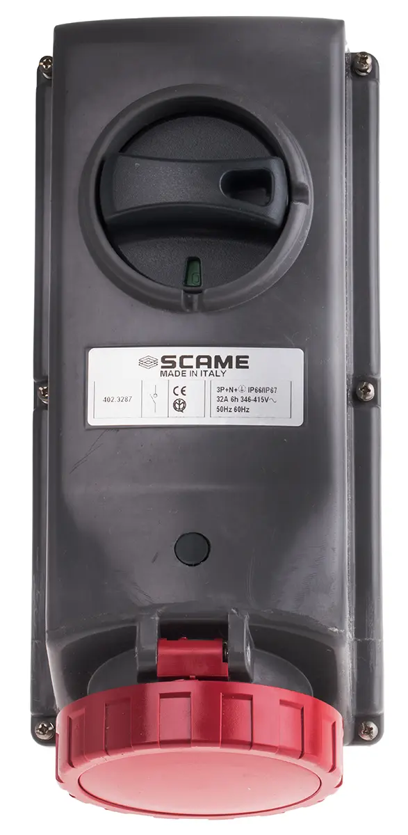 Produktfoto 1 von Scame ADVANCE GRP Leistungssteckverbinder Rot, 415V 3P+N+PE / 32A, Panel IP67
