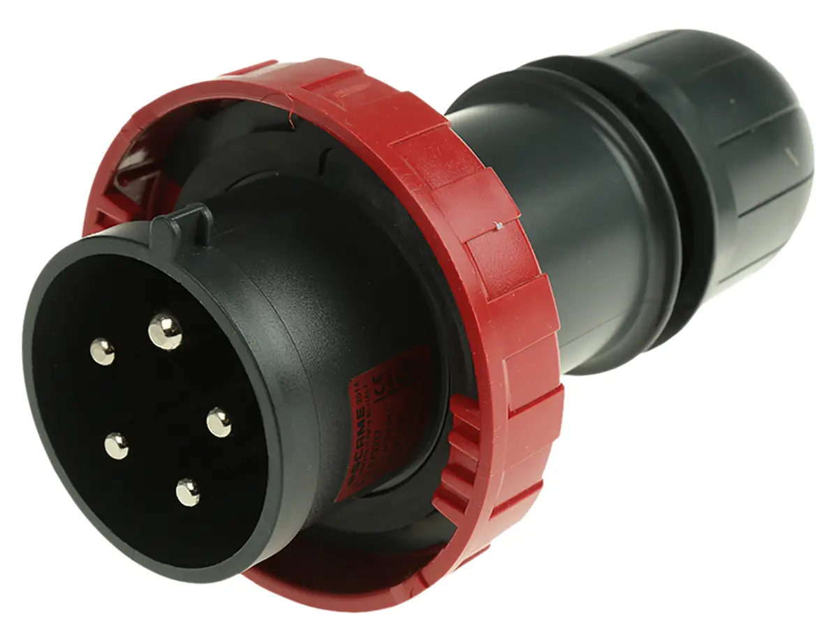 Scame Leistungssteckverbinder Stecker Rot 3P + N + E, 415 V / 32A, Kabelmontage IP66