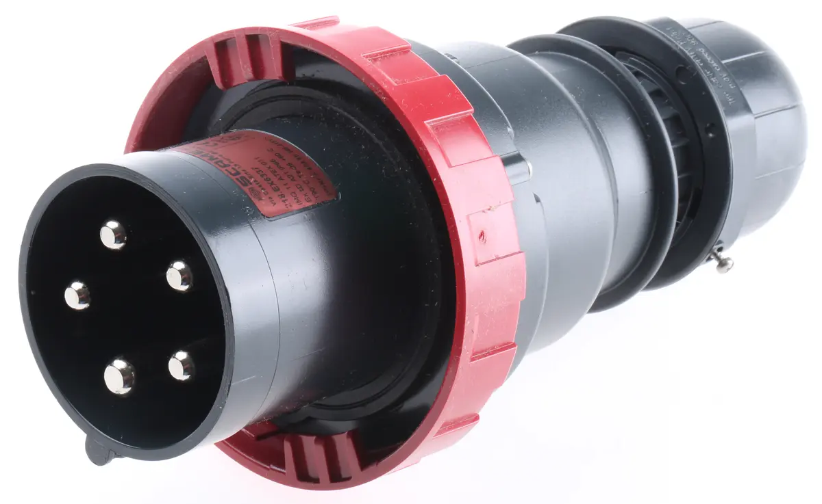 Scame Leistungssteckverbinder Stecker Rot 3P + N + E, 415 V / 63A, Kabelmontage IP66