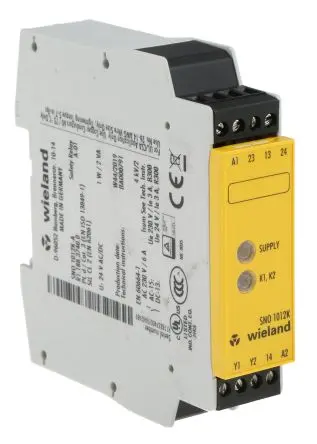 Produktfoto 1 von Wieland SNO 1012 Sicherheitsrelais 24V ac/dc, 2 Sicherheitskontakte, Manuell EN 62061, EN ISO 13849-1 SIL IEC 61508