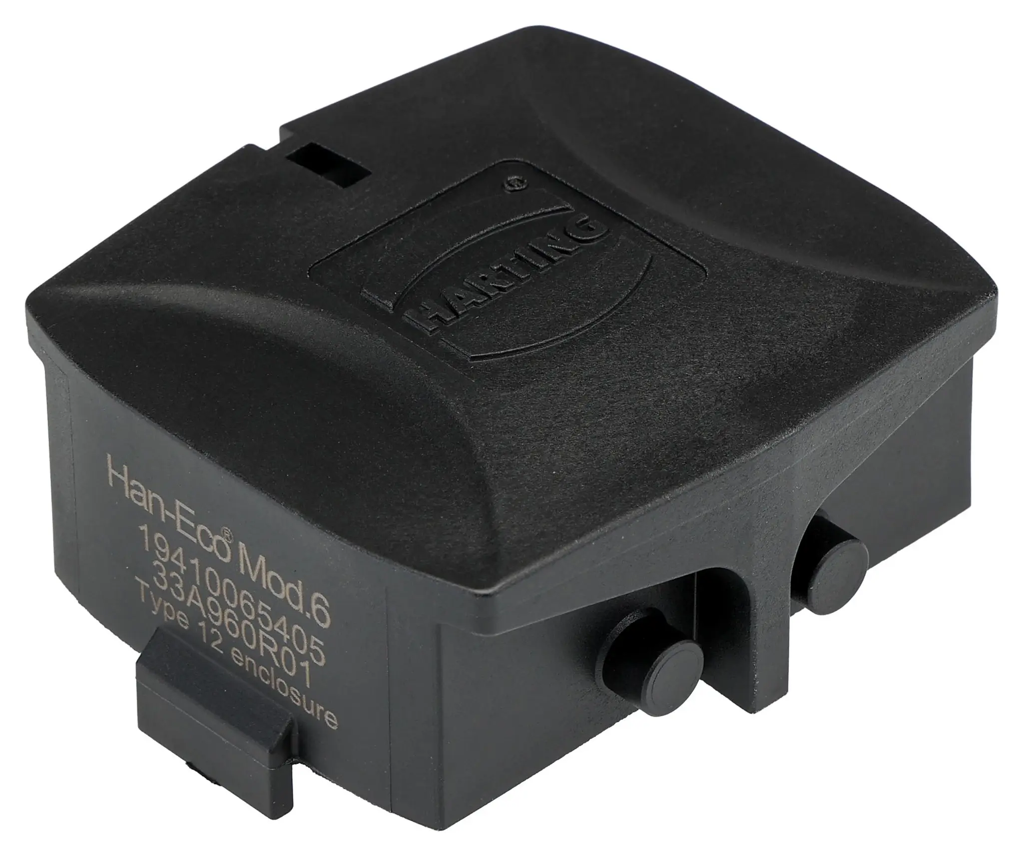 Produktfoto 1 von HARTING Han-Eco Schutzabdeckung für Stromversorgungssteckverbinder in robuster Ausführung, Stecker, Seitlich, 2-polig,