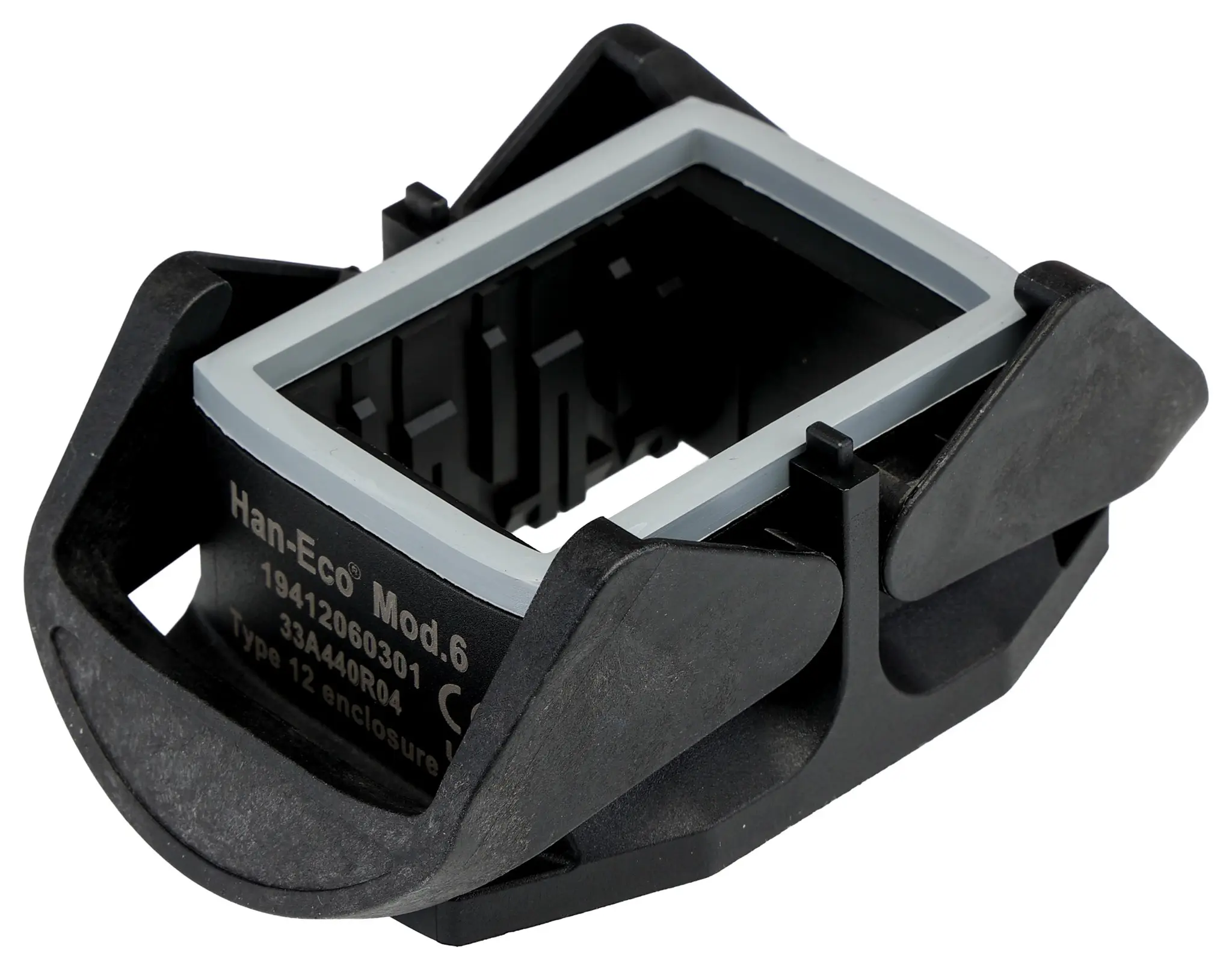Produktfoto 1 von HARTING Han-Eco Gehäuse für robusten Stromversorgungsstecker 2 Hebel 2, Schott 6B Anbaugehäuse, IP65