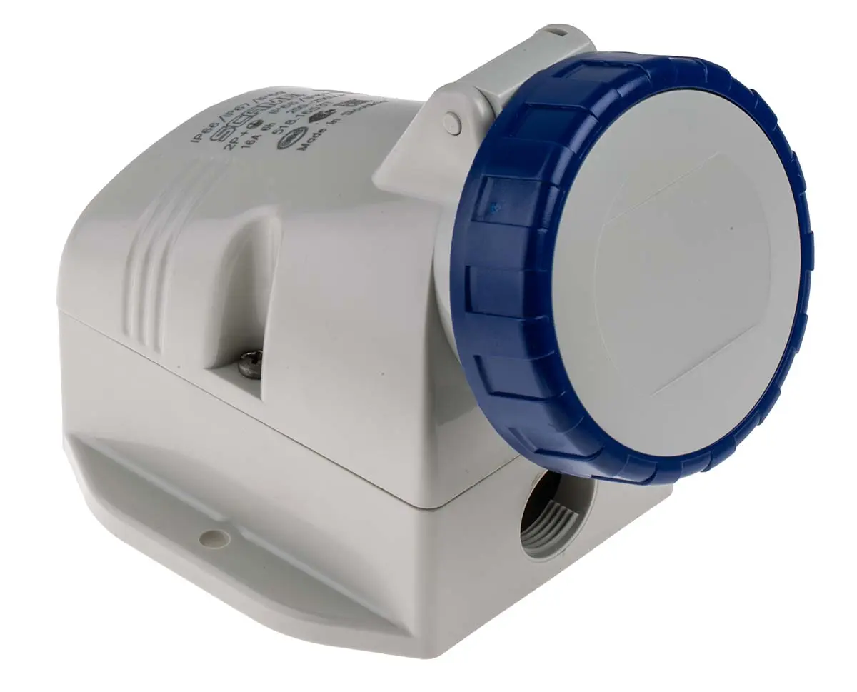 Produktfoto 1 von Scame OPTIMA-TOP Leistungssteckverbinder Blau, 230V 3P+PE / 16A, Panel IP66, IP67