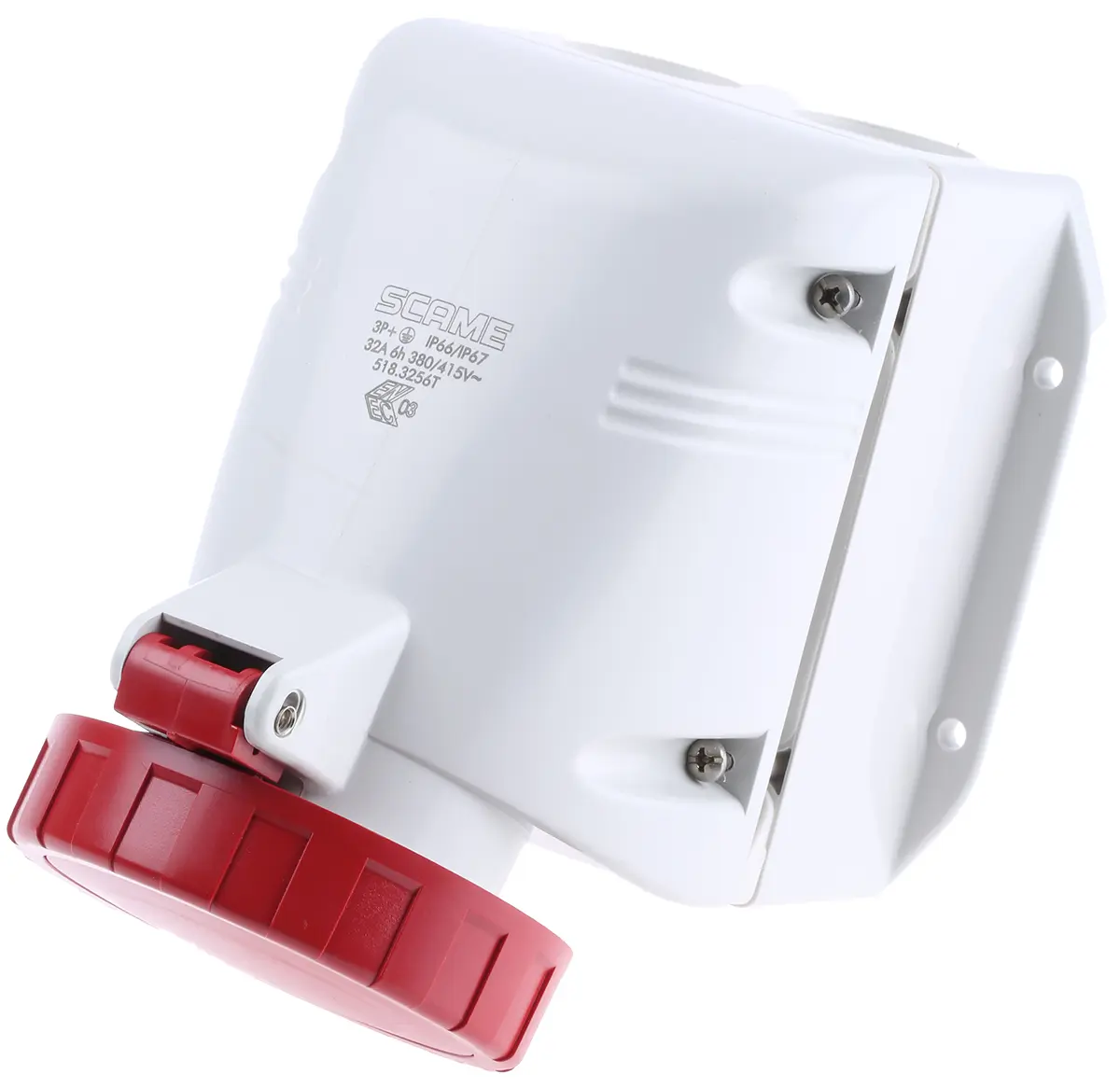 Produktfoto 1 von Scame OPTIMA-TOP Leistungssteckverbinder Rot, 415V 3P+PE / 32A, Wand IP66, IP67