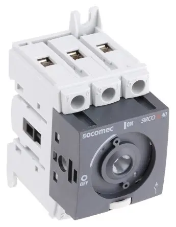 Produktfoto 1 von Socomec Sirco M Trennschalter 3-polig DIN-Hutschiene 40A 18.5 kW Blau, Rot IP20 3-phasig