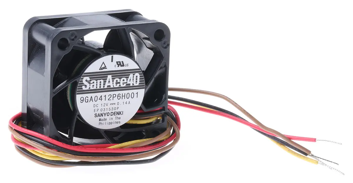 Produktfoto 1 von Sanyo Denki San Ace 9GA DC-Axiallüfter, Kugellager, 12 V dc / 1.68W, 40 x 40 x 20mm, 12400U/min, 19.8m³/h