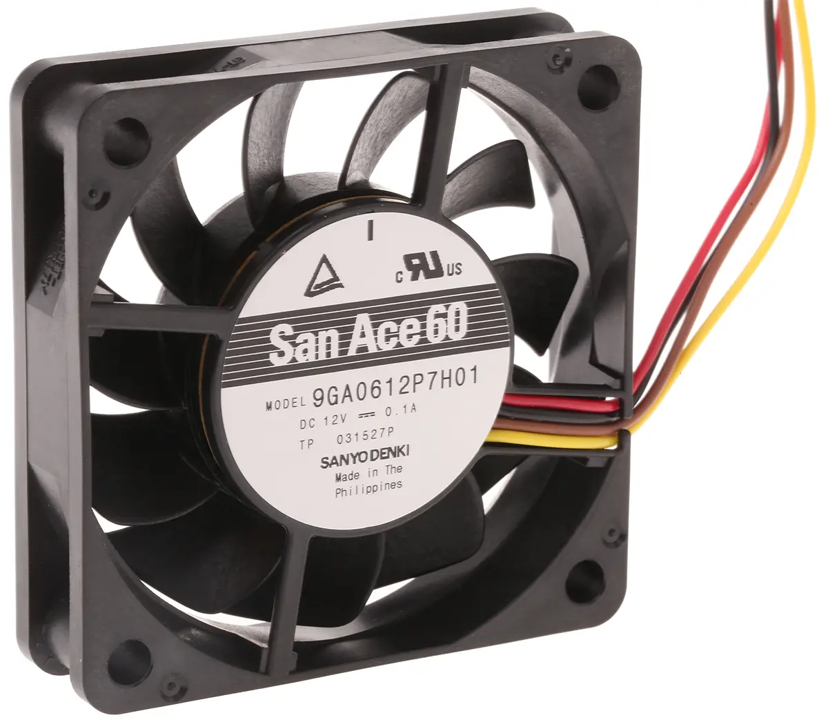 Produktfoto 1 von Sanyo Denki San Ace 9GA DC-Axiallüfter, Kugellager, 12 V dc / 1.2W, 60 x 60 x 15mm, 4900U/min, 9m³/h