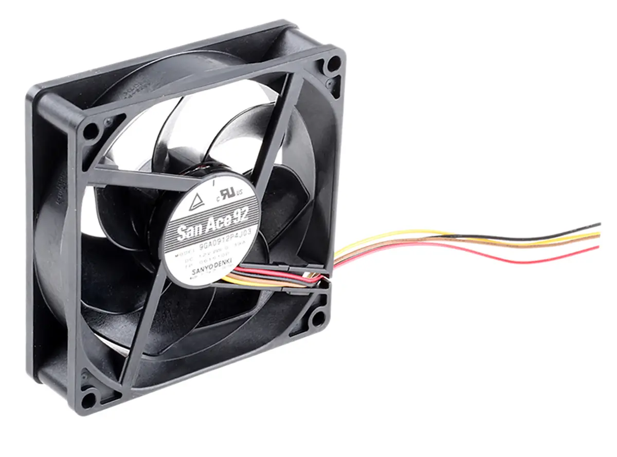 Produktfoto 1 von Sanyo Denki San Ace 9GA DC-Axiallüfter, Kugellager, 12 V dc / 3.36W, 92 x 92 x 25mm, 4400U/min, 116m³/h