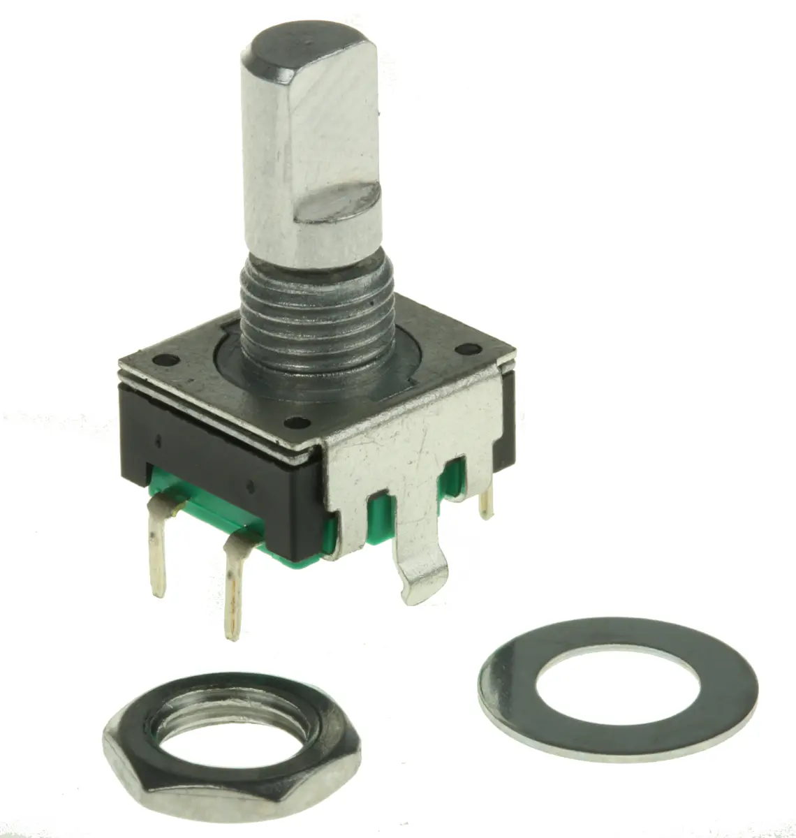 Produktfoto 1 von Bourns Drehgeber 12 Impulse/Umdrehung Impulse/U Inkrementalgeber, mit 6 mm, Flachschaft, Digital Rechteck-Signal,