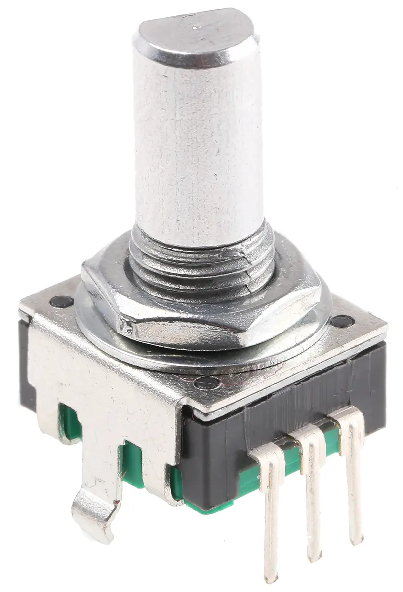 Produktfoto 1 von Bourns Drehgeber 24 Impulse/Umdrehung Impulse/U Inkrementalgeber, mit 6 mm, Flachschaft, Digital Rechteck-Signal,
