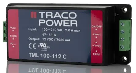 Produktfoto 1 von TRACOPOWER TML 100C Schaltnetzteil 1 12V dc 84 W, Fahrgestell 264V ac