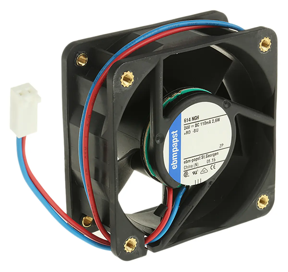 Produktfoto 1 von ebm-papst 600 N Axiallüfter, Hülse, 24V dc / 2.6 W, 5600 U/min, 46 m³/h IP20 60 mm 25mm 25 mm