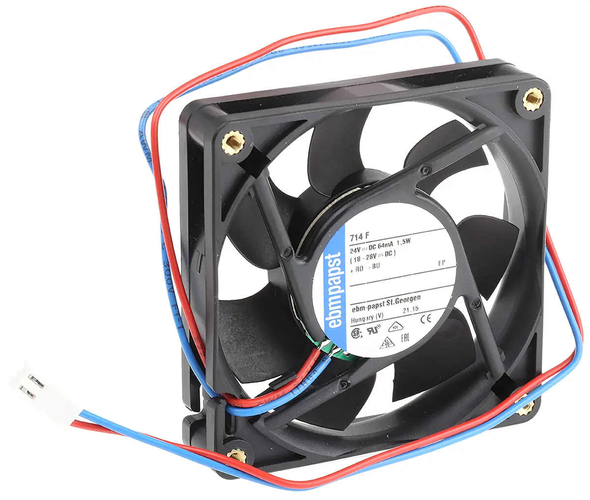 Produktfoto 1 von ebm-papst 700 F Axiallüfter, Hülse, 24V dc / 1.5 W, 5300 U/min, 44 m³/h IP20 70 mm 15mm 15 mm